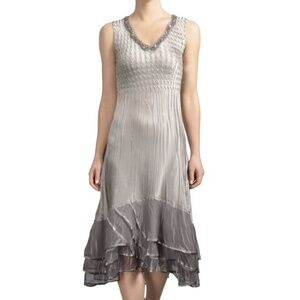 Komarov Crinkled Tiered Ombre Maxi Dress large 90% OFF